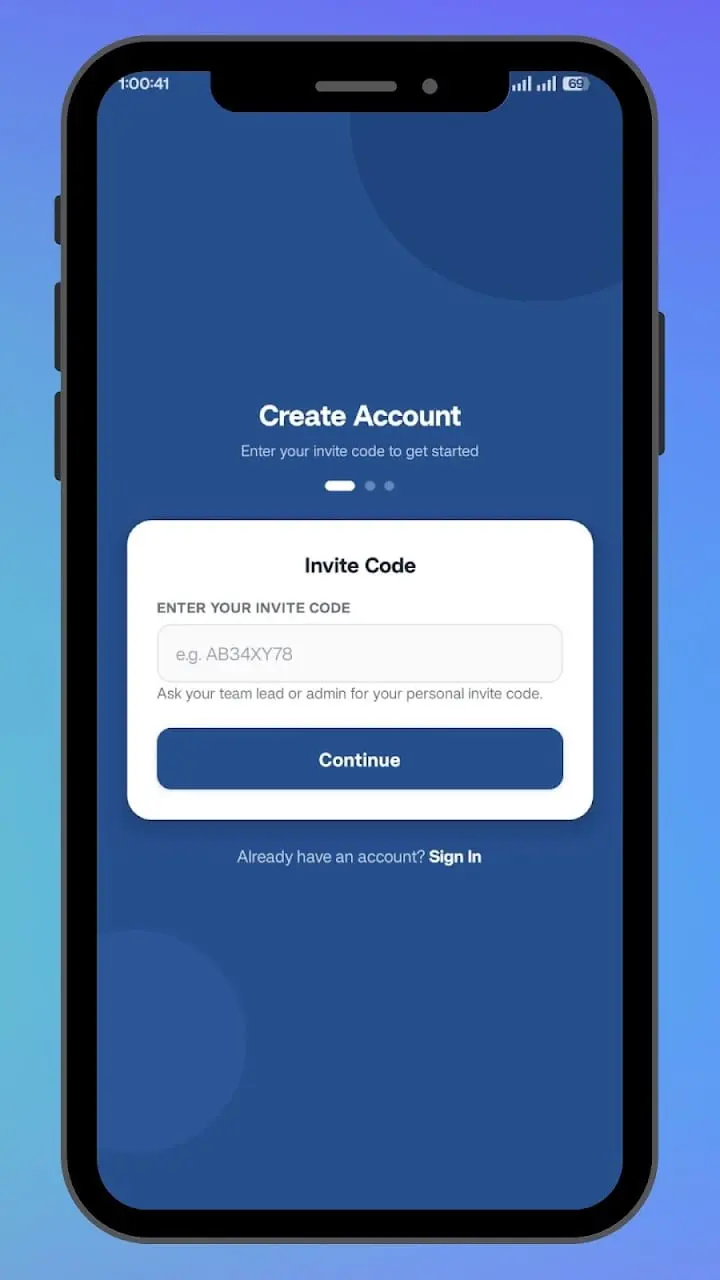 RISHY app screen 1