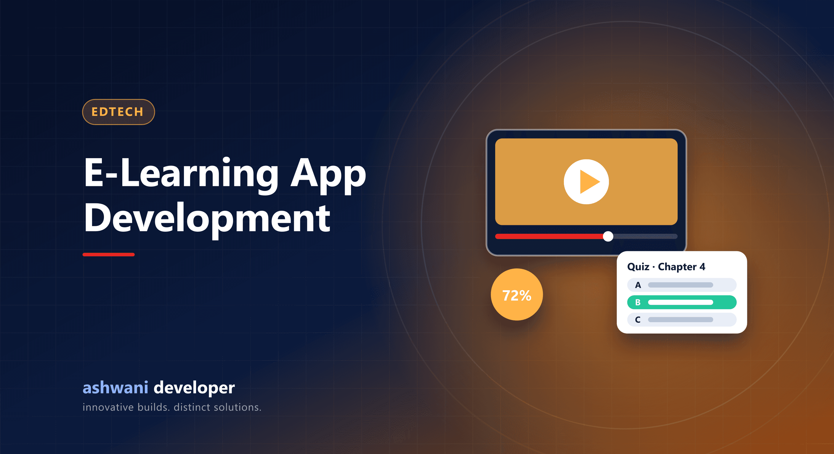 E-learning app with video lessons, tests and progress tracking
