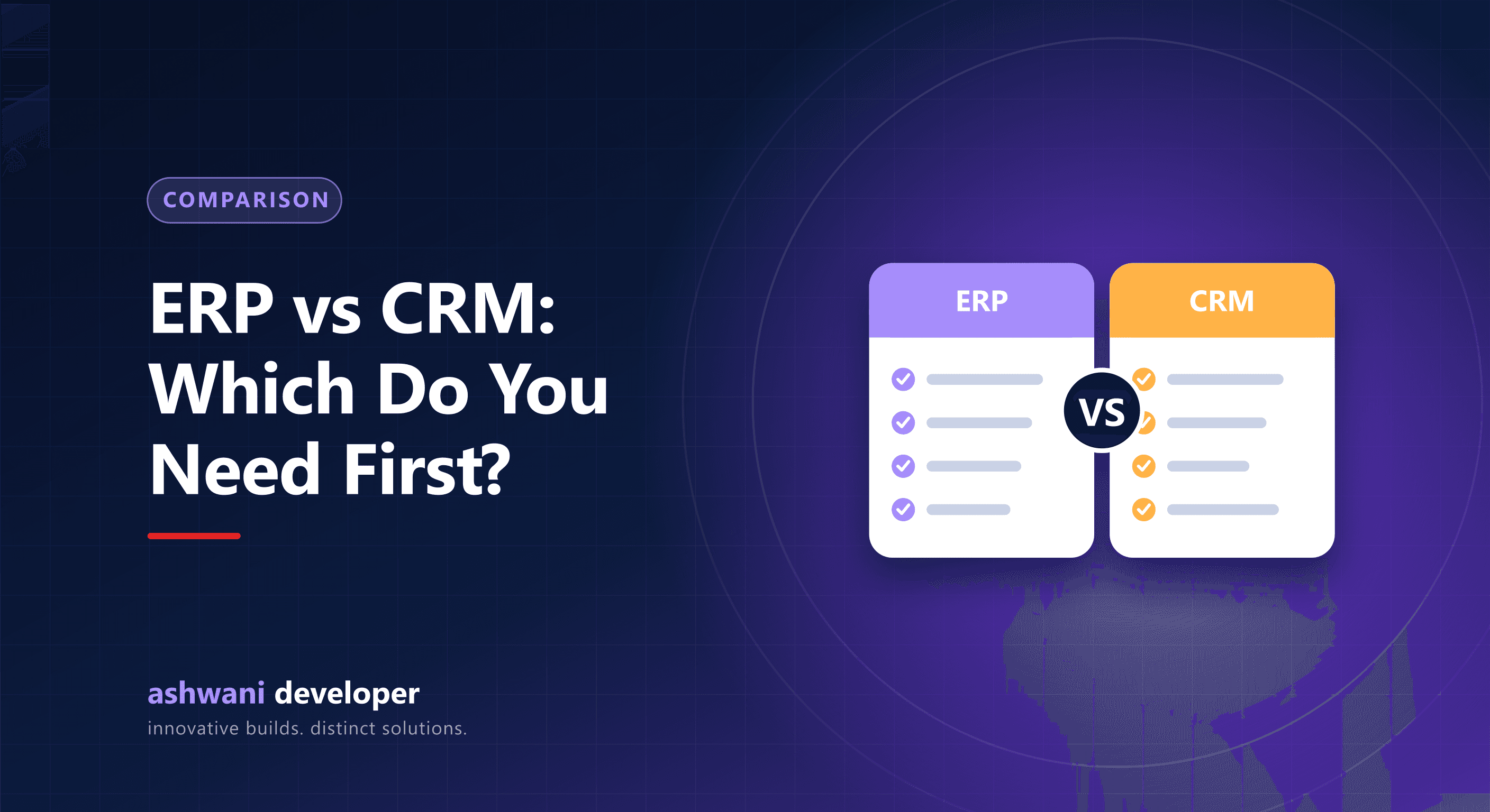 ERP and CRM systems compared for business operations and sales