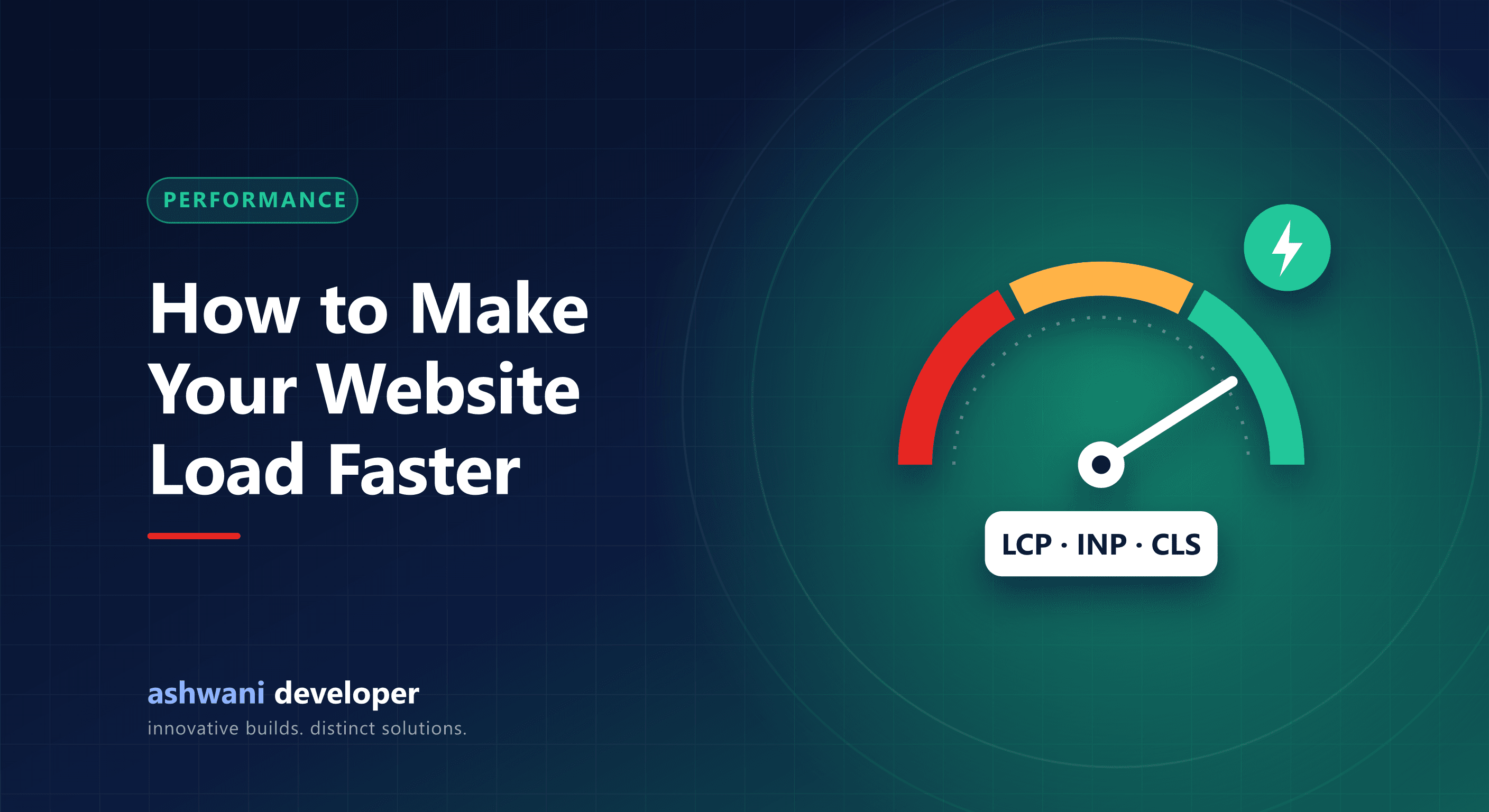 Website speed optimisation and Core Web Vitals performance gauge