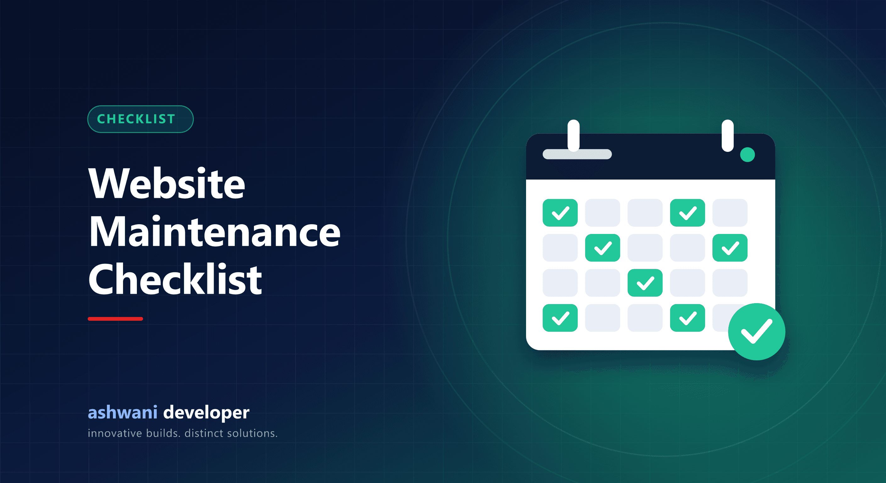 Monthly and yearly website maintenance checklist for a business website