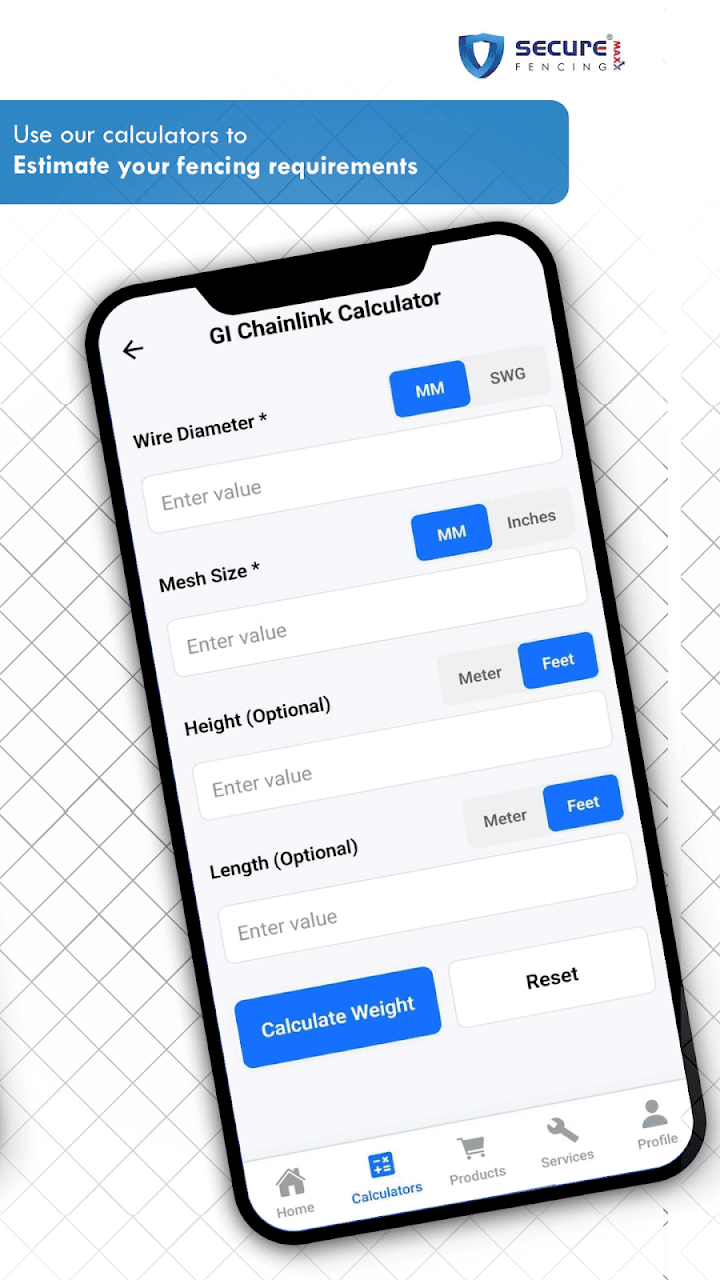 Secure Fencing app screen 1