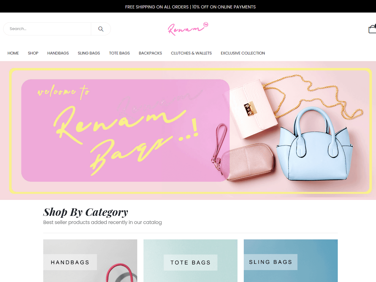 Renam Bags home page