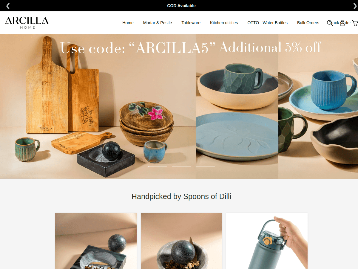 Arcilla Home home page