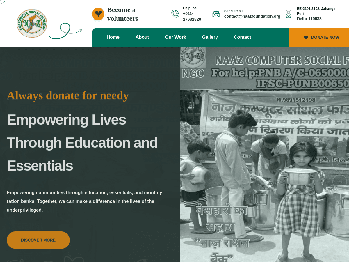 Naaz Computer Social Foundation home page