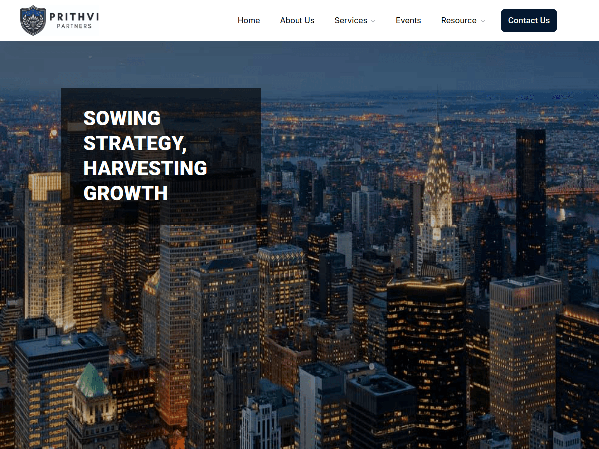 Prithvi Partners home page