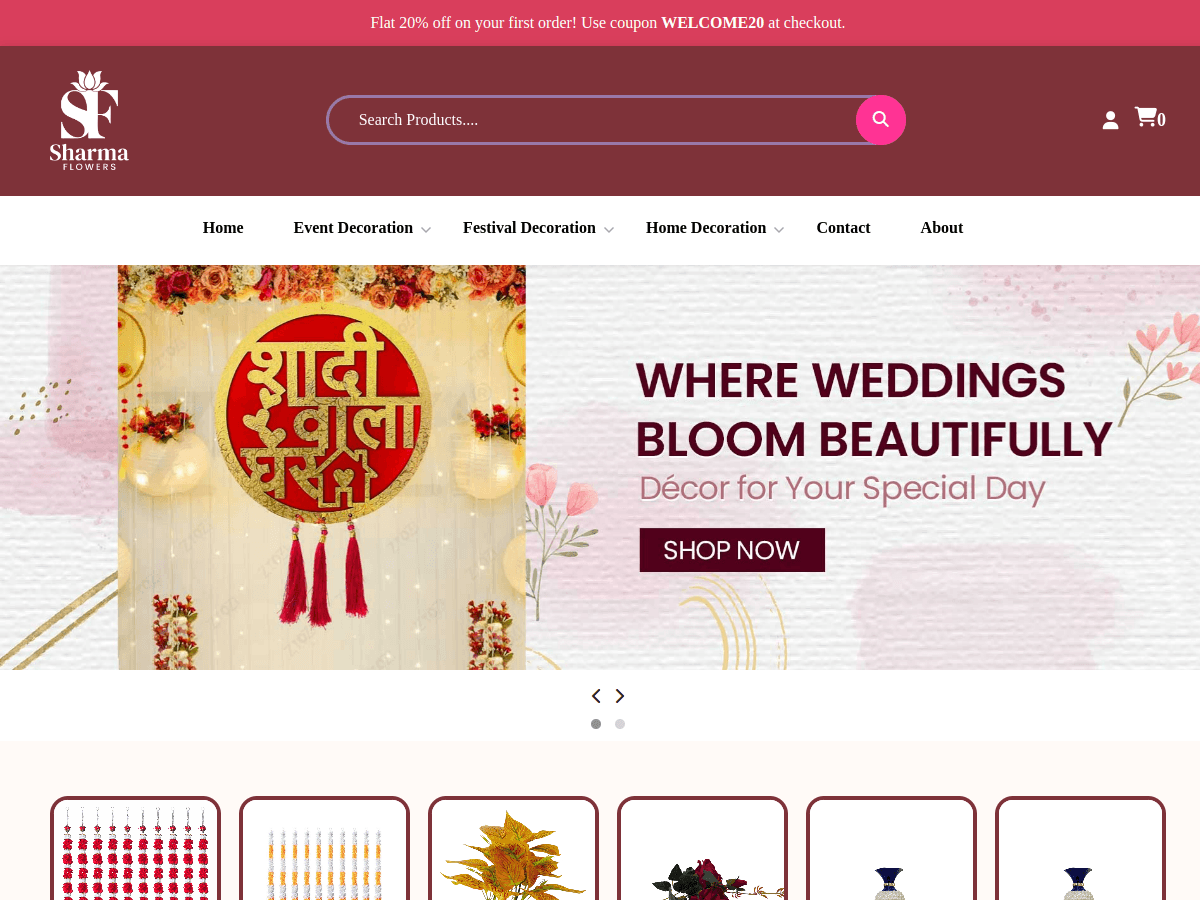 Sharma Flowers home page