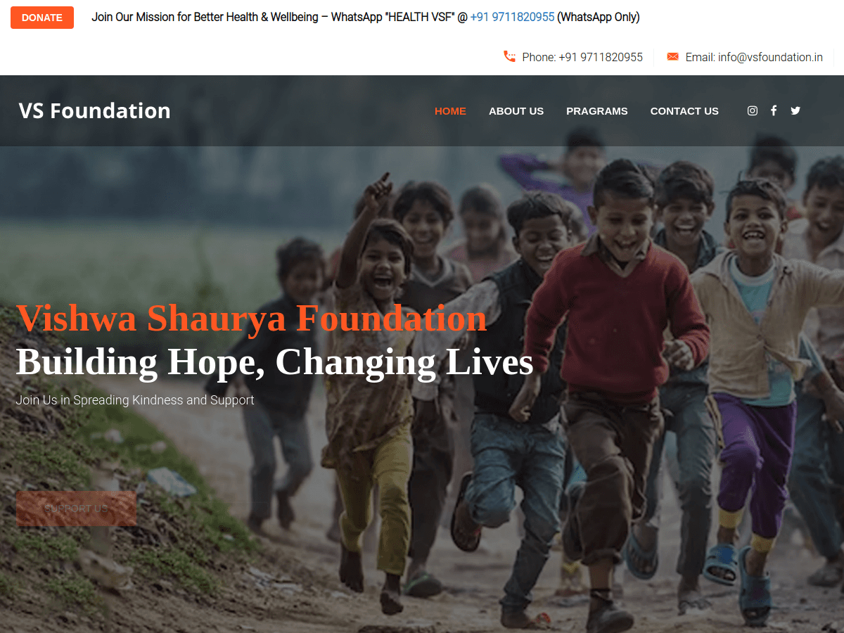 VS Foundation home page